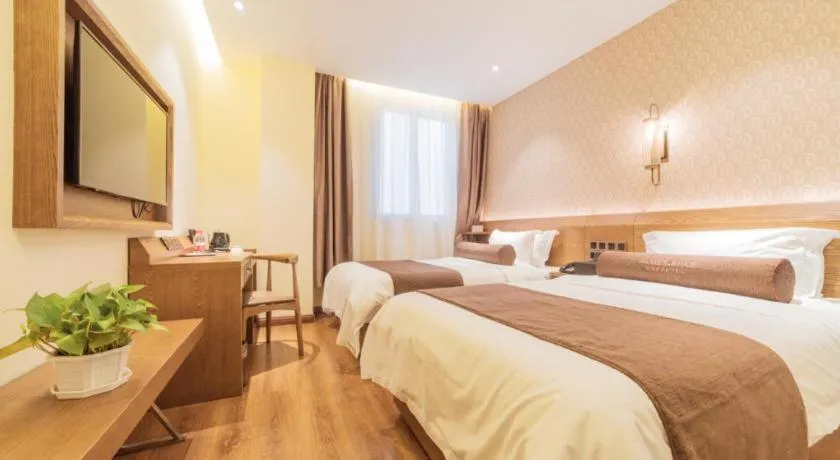 Bed in James Joyce Coffetel Qufu Tourist Center Gulou Street Sankong Scenic Spot