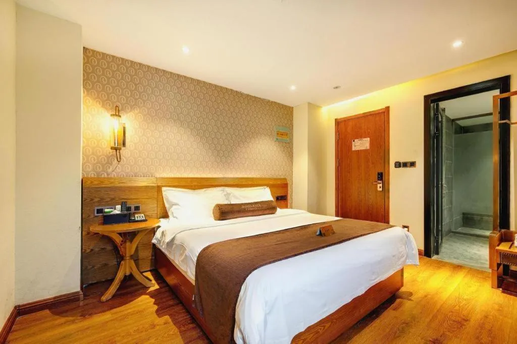 Bed in James Joyce Coffetel Qufu Tourist Center Gulou Street Sankong Scenic Spot