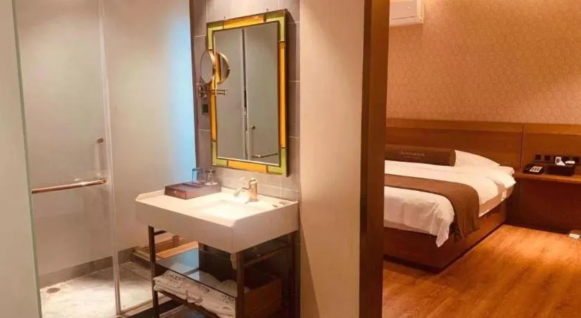 Bed in James Joyce Coffetel Qufu Tourist Center Gulou Street Sankong Scenic Spot