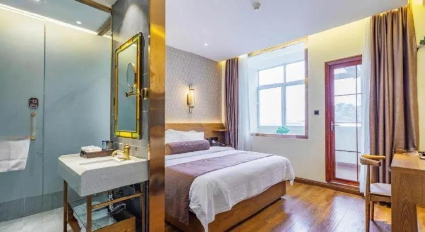 Bed in James Joyce Coffetel Qufu Tourist Center Gulou Street Sankong Scenic Spot