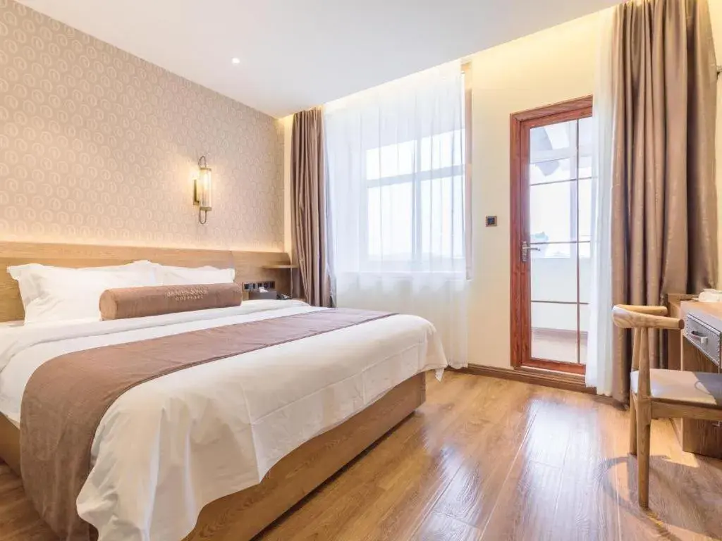 Bed in James Joyce Coffetel Qufu Tourist Center Gulou Street Sankong Scenic Spot Bed in James Joyce Coffetel Qufu Tourist Center Gulou Street Sankong Scenic Spot