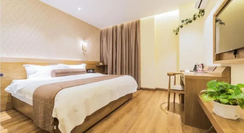 Bed in James Joyce Coffetel Qufu Tourist Center Gulou Street Sankong Scenic Spot Bed in James Joyce Coffetel Qufu Tourist Center Gulou Street Sankong Scenic Spot