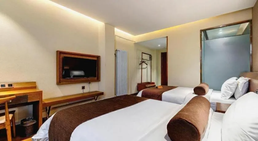 Bed in James Joyce Coffetel Qufu Tourist Center Gulou Street Sankong Scenic Spot