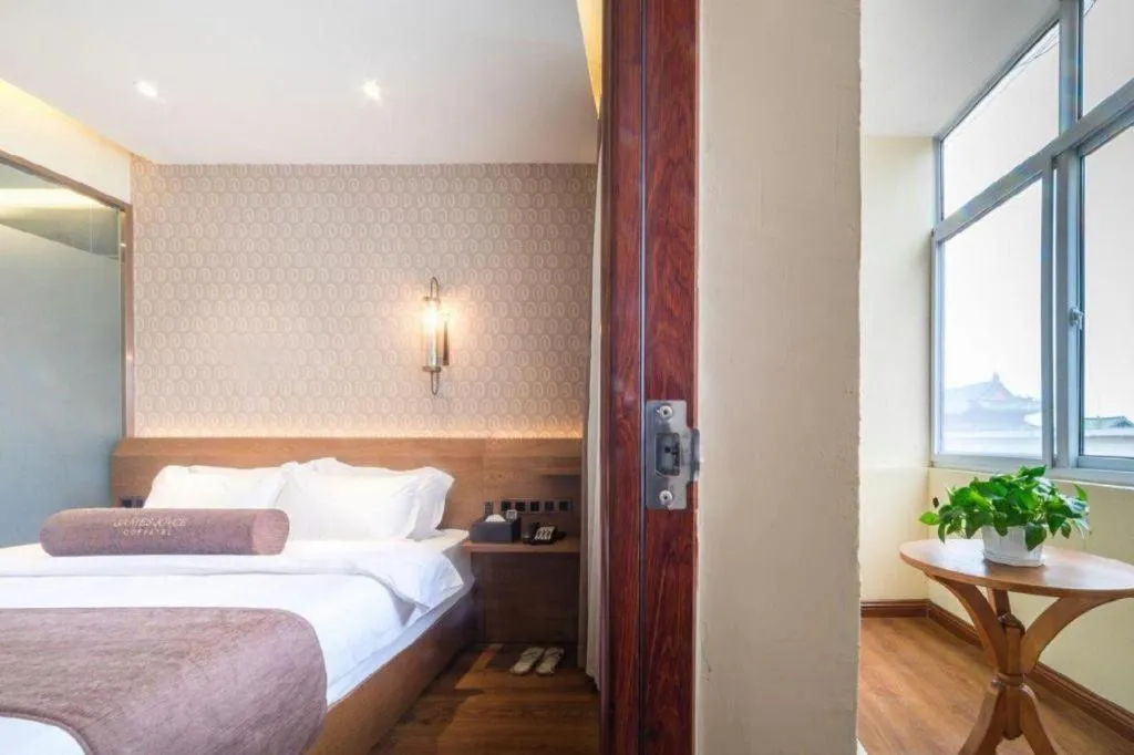 Bed in James Joyce Coffetel Qufu Tourist Center Gulou Street Sankong Scenic Spot