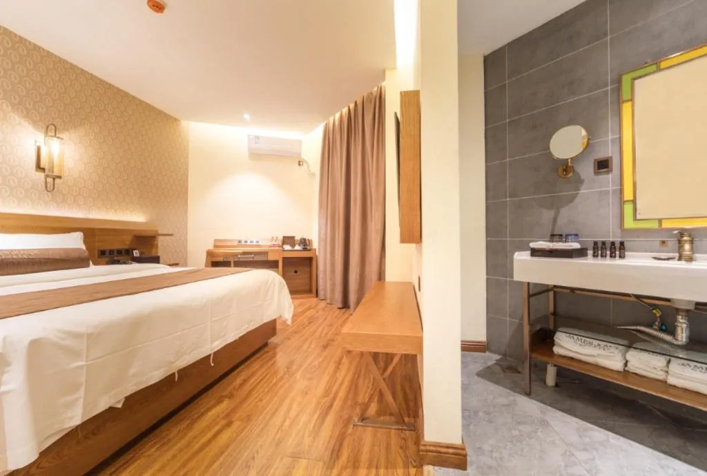 Bed in James Joyce Coffetel Qufu Tourist Center Gulou Street Sankong Scenic Spot