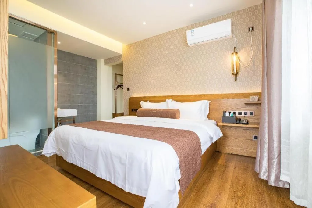 Bed in James Joyce Coffetel Qufu Tourist Center Gulou Street Sankong Scenic Spot