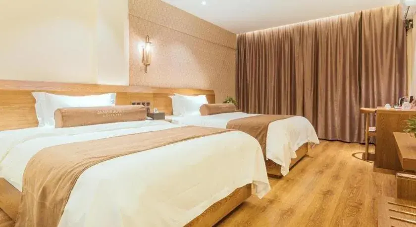 Bed in James Joyce Coffetel Qufu Tourist Center Gulou Street Sankong Scenic Spot Bed in James Joyce Coffetel Qufu Tourist Center Gulou Street Sankong Scenic Spot