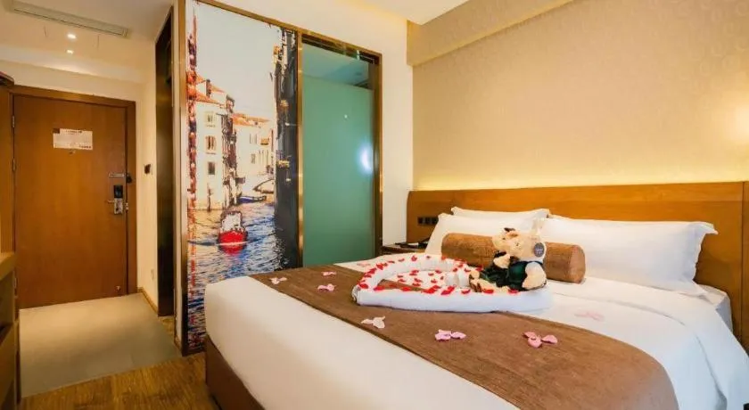 Bed in James Joyce Coffetel Chengdu Jichang Road Shenxianshu