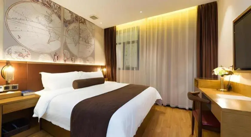 Bed in James Joyce Coffetel Guangzhou Dongxiaonan Metro Station Branch Bed in James Joyce Coffetel Guangzhou Dongxiaonan Metro Station Branch