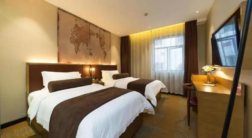 Bed in James Joyce Coffetel Guangzhou Dongxiaonan Metro Station Branch Bed in James Joyce Coffetel Guangzhou Dongxiaonan Metro Station Branch