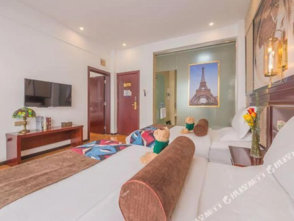 Bed in James Joyce Coffetel Dali Erhai Wetland Park