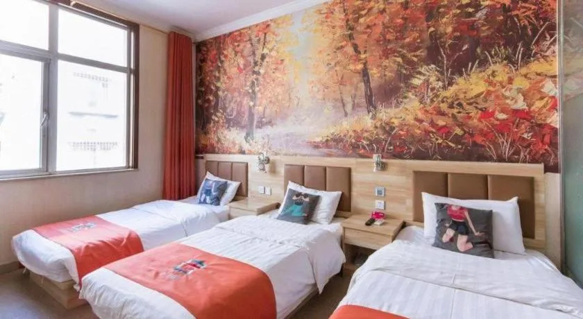 Bed in PAI Hotel Beijing Capital International Airport Linhe Development Zone