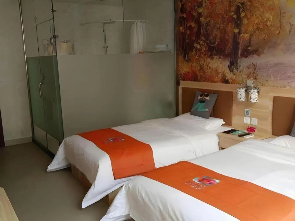 Bed in PAI Hotel Beijing Capital International Airport Linhe Development Zone