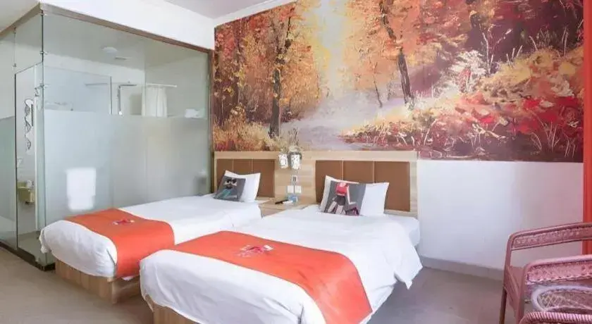 Bed in PAI Hotel Beijing Capital International Airport Linhe Development Zone Bed in PAI Hotel Beijing Capital International Airport Linhe Development Zone