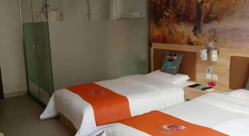 Bed in PAI Hotel Beijing Capital International Airport Linhe Development Zone