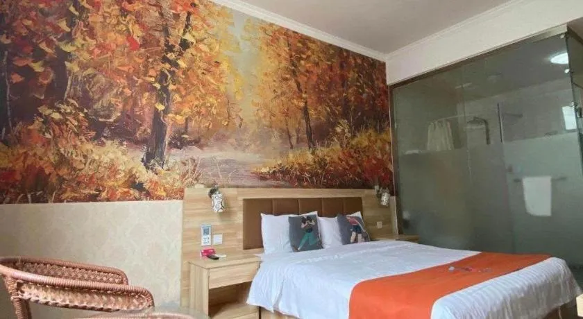 Bed in PAI Hotel Beijing Capital International Airport Linhe Development Zone