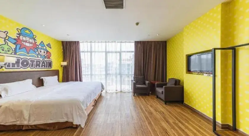 Bed in PAI Hotel Guangzhou North Gate of Chimelong Zoo Bed in PAI Hotel Guangzhou North Gate of Chimelong Zoo