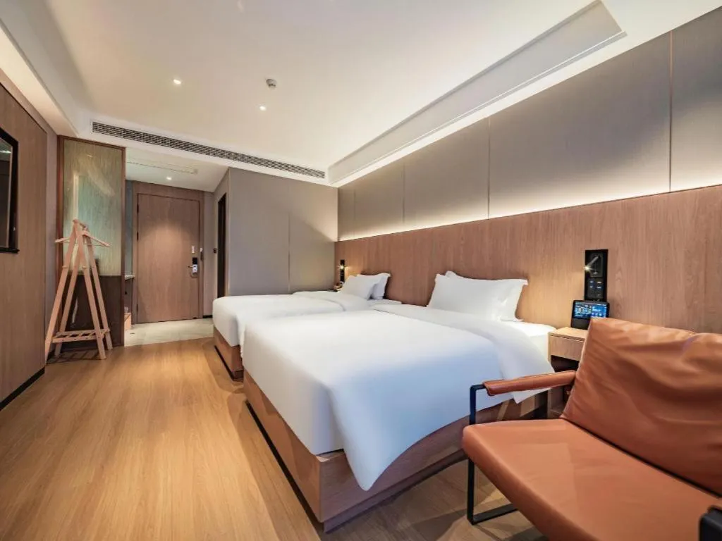 Bed in James Joyce Coffetel Xi'an Laochenggen Hongmiaopo Metro Station