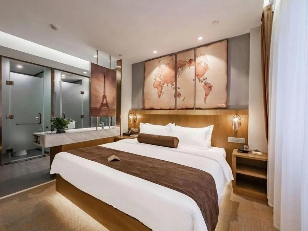 Bed in James Joyce Coffetel Shijiazhuang Century Park Shiji Huamao