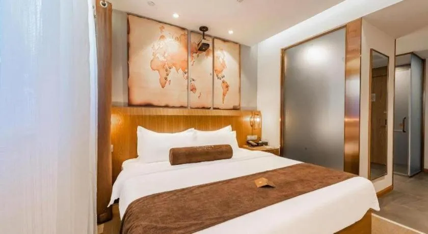 Bed in James Joyce Coffetel Shijiazhuang Century Park Shiji Huamao