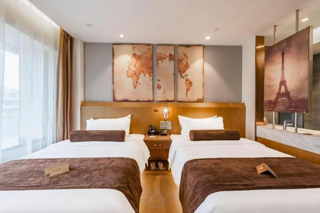 Bed in James Joyce Coffetel Shijiazhuang Century Park Shiji Huamao