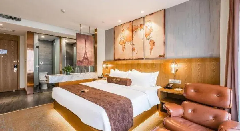 Bed in James Joyce Coffetel Shijiazhuang Century Park Shiji Huamao Bed in James Joyce Coffetel Shijiazhuang Century Park Shiji Huamao