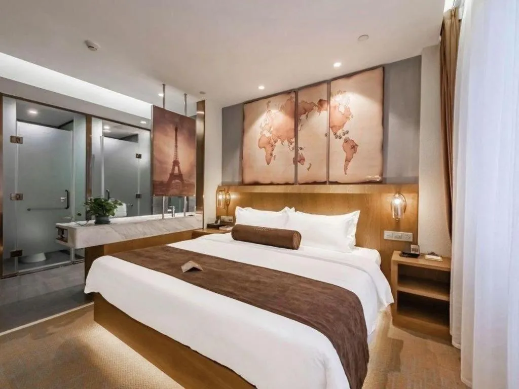 Bed in James Joyce Coffetel Shijiazhuang Century Park Shiji Huamao