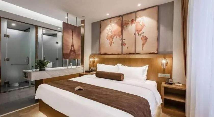 Bed in James Joyce Coffetel Shijiazhuang Century Park Shiji Huamao Bed in James Joyce Coffetel Shijiazhuang Century Park Shiji Huamao