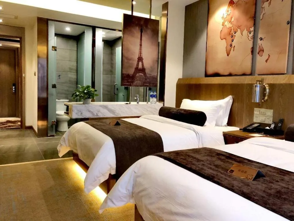 Bed in James Joyce Coffetel Shijiazhuang Century Park Shiji Huamao