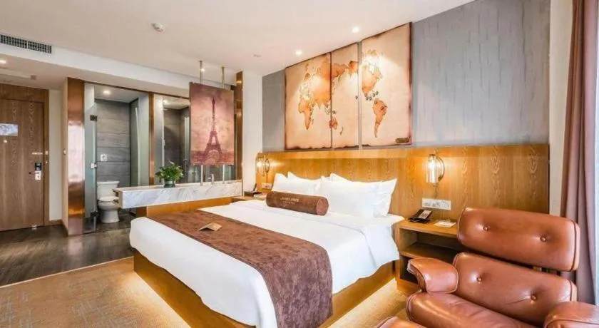 Bed in James Joyce Coffetel Shijiazhuang Century Park Shiji Huamao