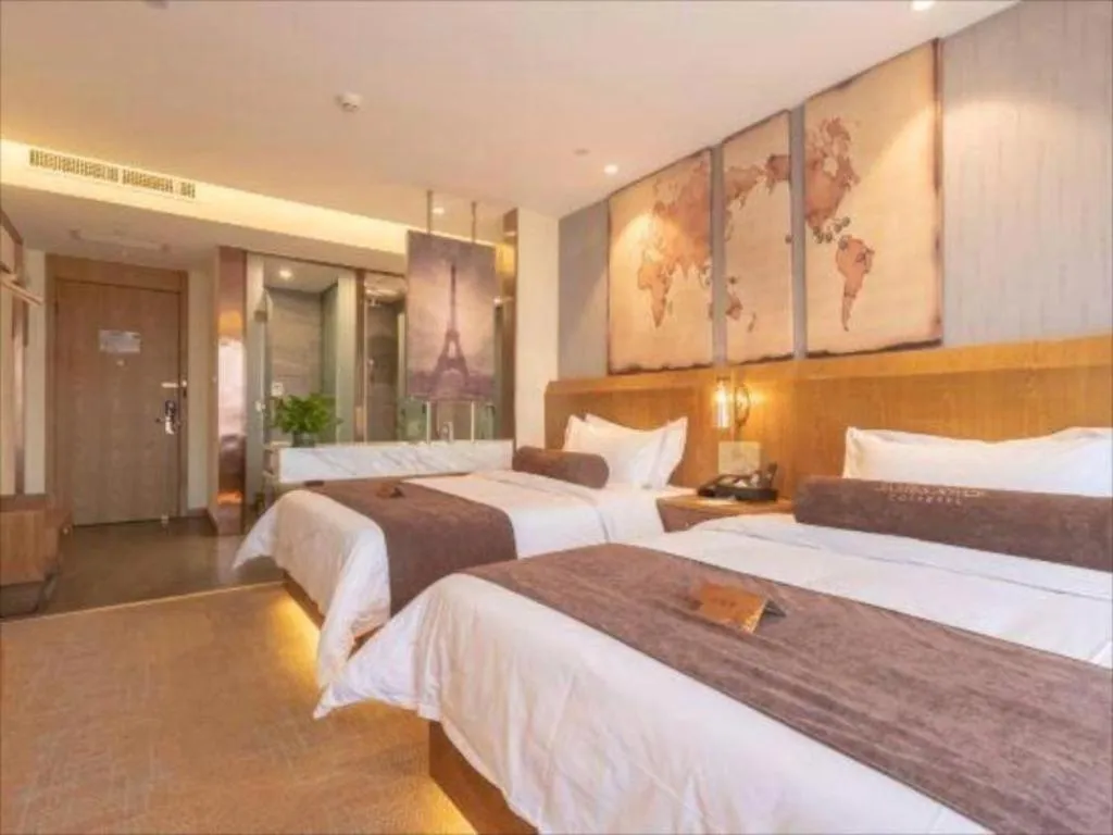 Bed in James Joyce Coffetel Shijiazhuang Century Park Shiji Huamao