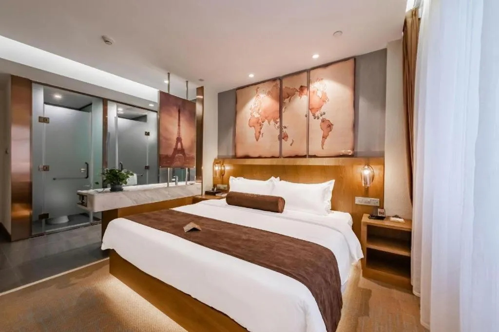 Bed in James Joyce Coffetel Shijiazhuang Century Park Shiji Huamao