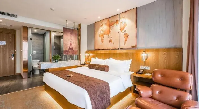 Bed in James Joyce Coffetel Shijiazhuang Century Park Shiji Huamao Bed in James Joyce Coffetel Shijiazhuang Century Park Shiji Huamao