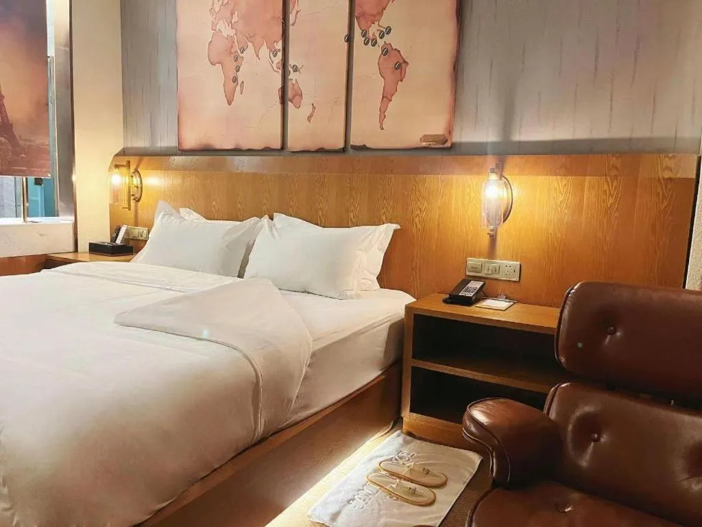 Bed in James Joyce Coffetel Shijiazhuang Century Park Shiji Huamao