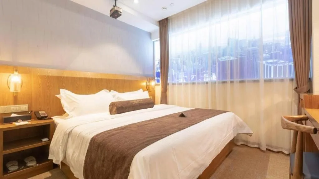 Bed in James Joyce Coffetel Shijiazhuang Century Park Shiji Huamao