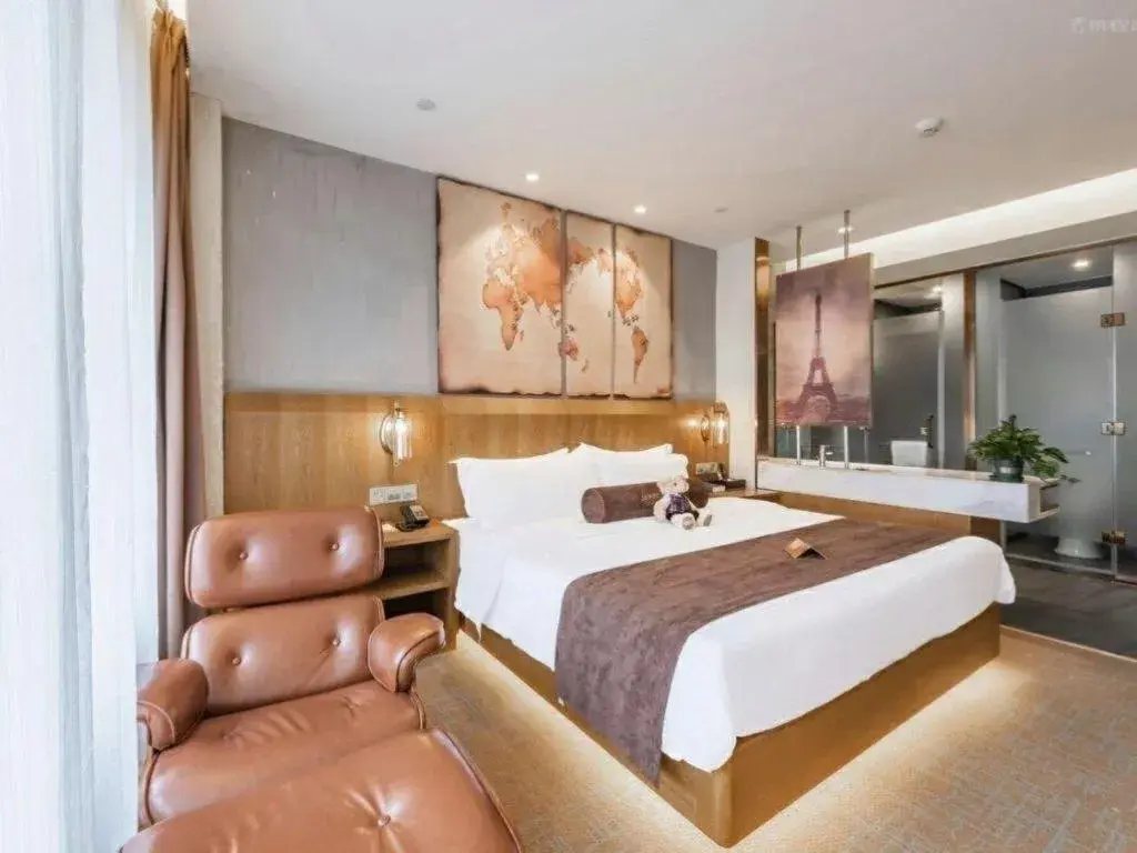 Bed in James Joyce Coffetel Shijiazhuang Century Park Shiji Huamao Bed in James Joyce Coffetel Shijiazhuang Century Park Shiji Huamao