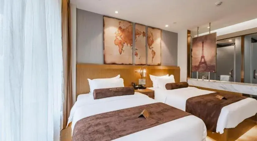 Bed in James Joyce Coffetel Shijiazhuang Century Park Shiji Huamao Bed in James Joyce Coffetel Shijiazhuang Century Park Shiji Huamao