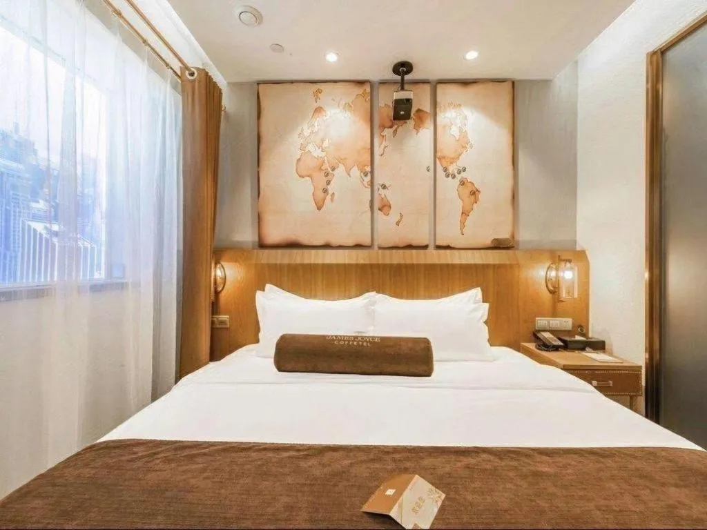 Bed in James Joyce Coffetel Shijiazhuang Century Park Shiji Huamao