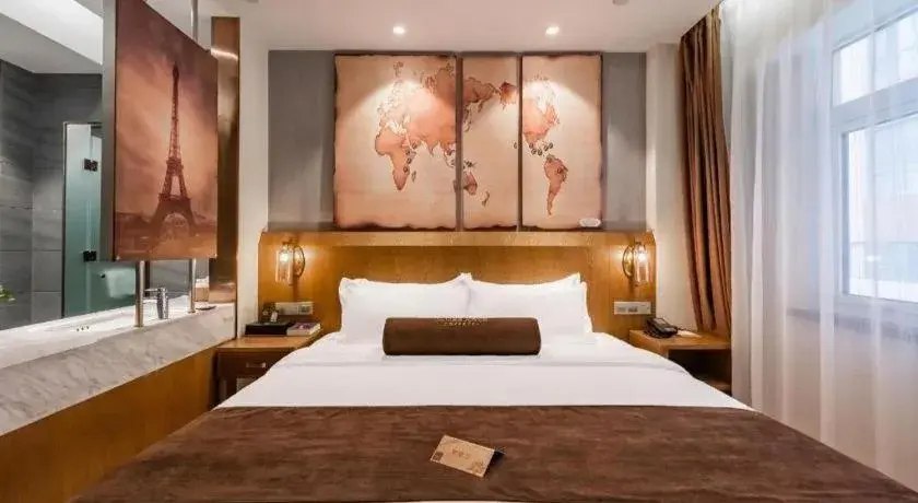 Bed in James Joyce Coffetel Shijiazhuang Century Park Shiji Huamao Bed in James Joyce Coffetel Shijiazhuang Century Park Shiji Huamao