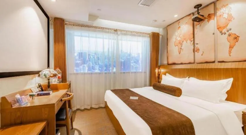 Bed in James Joyce Coffetel Shijiazhuang Century Park Shiji Huamao