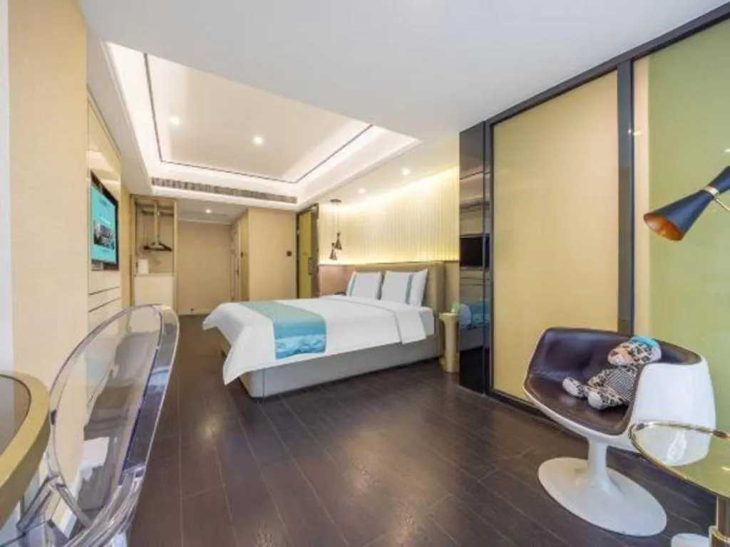 Bed in Xana Hotelle Wuhan Lingjiao Lake Wanda Plaza Branch
