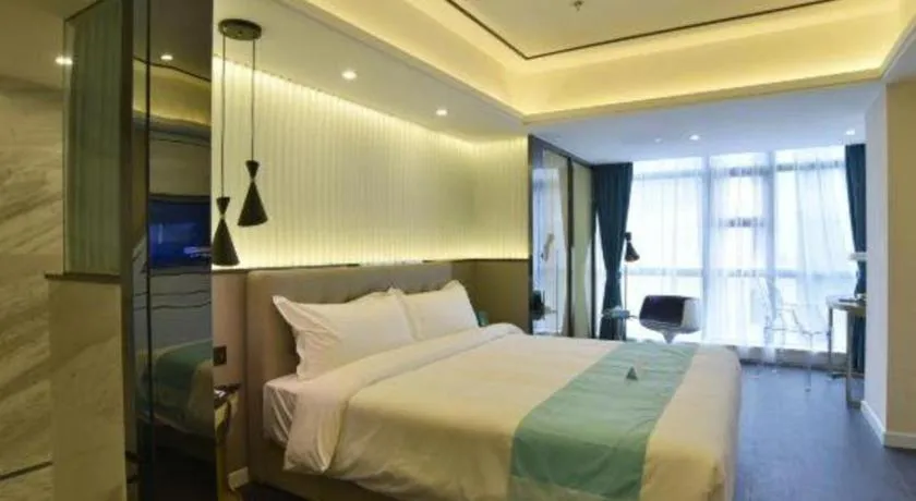 Bed in Xana Hotelle Wuhan Lingjiao Lake Wanda Plaza Branch