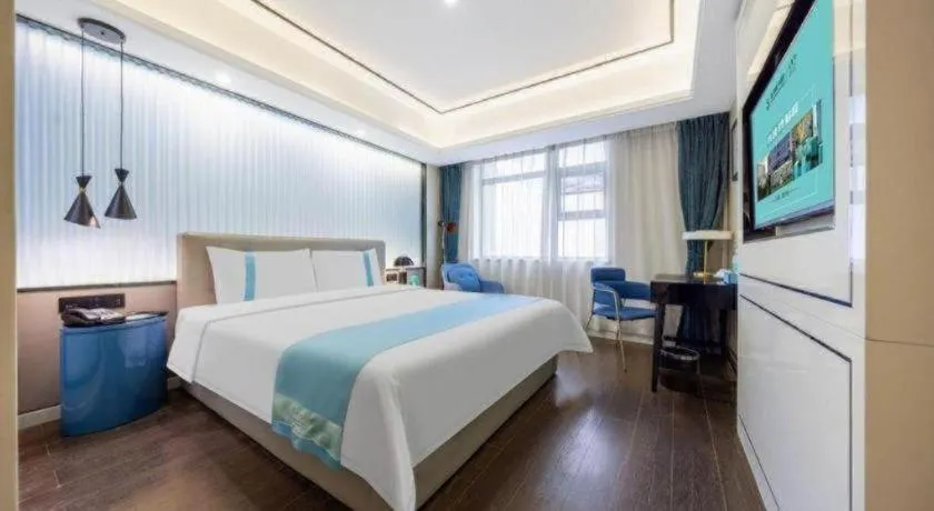 Bed in Xana Hotelle Wuhan Lingjiao Lake Wanda Plaza Branch