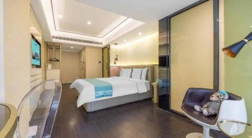Bed in Xana Hotelle Wuhan Lingjiao Lake Wanda Plaza Branch
