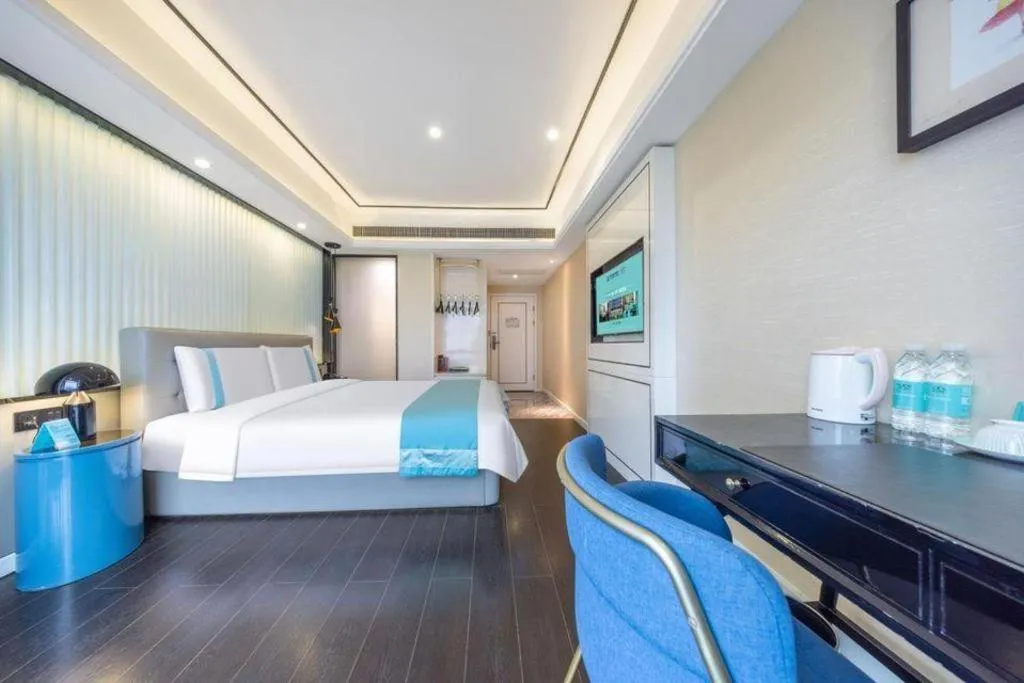 Bed in Xana Hotelle Wuhan Lingjiao Lake Wanda Plaza Branch