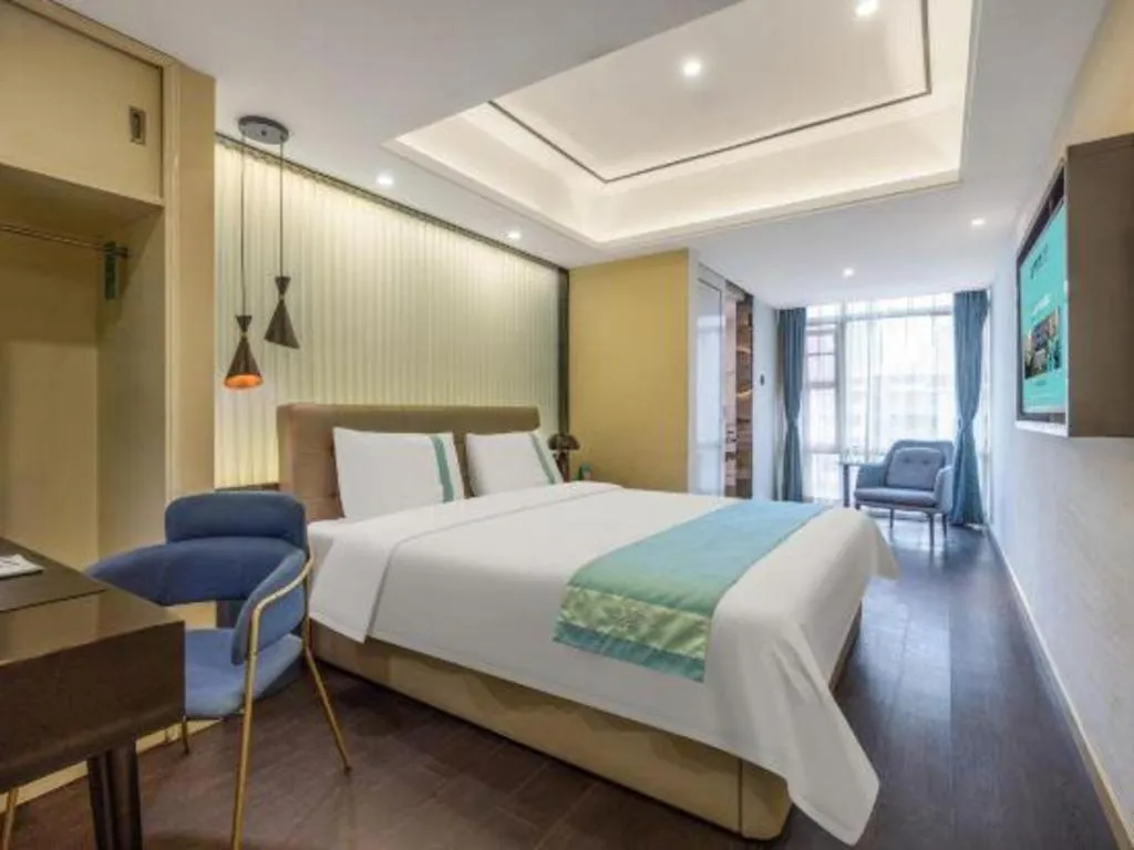 Bed in Xana Hotelle Wuhan Lingjiao Lake Wanda Plaza Branch
