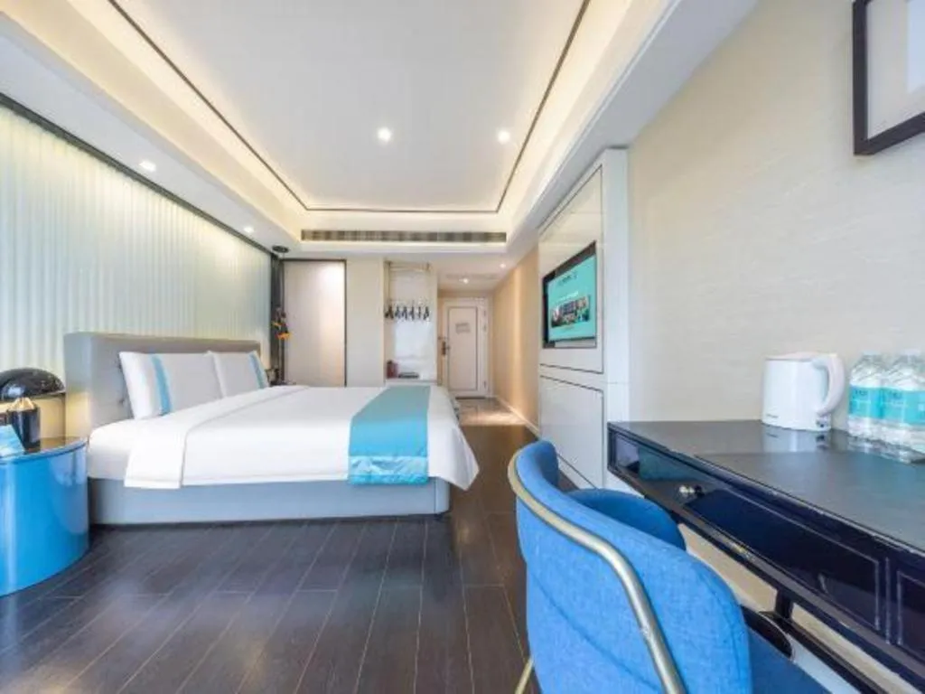 Bed in Xana Hotelle Wuhan Lingjiao Lake Wanda Plaza Branch
