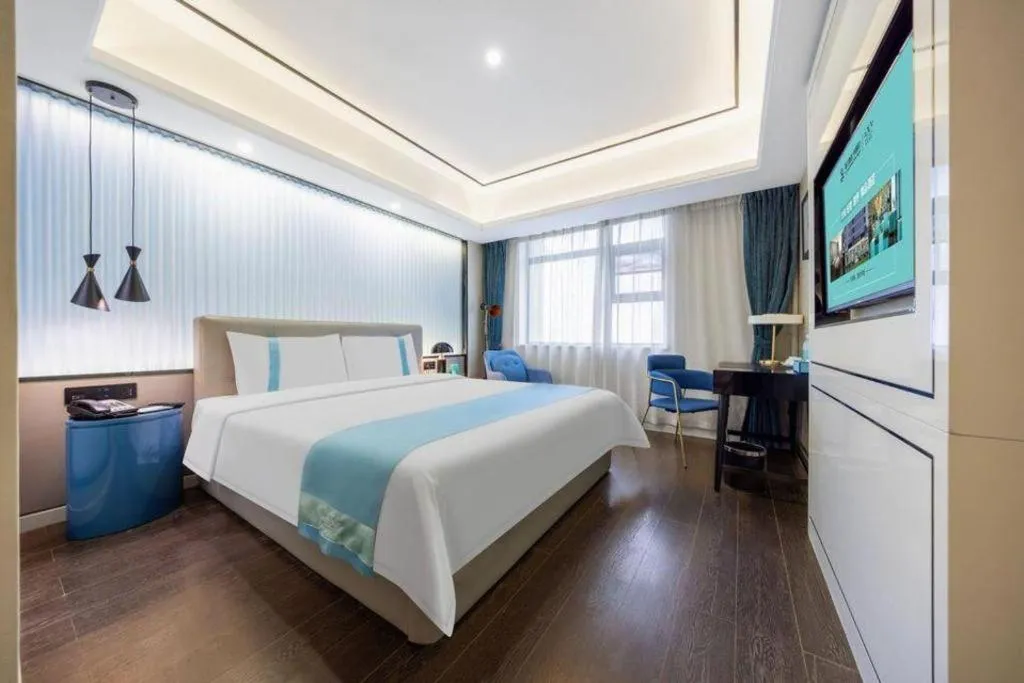 Bed in Xana Hotelle Wuhan Lingjiao Lake Wanda Plaza Branch