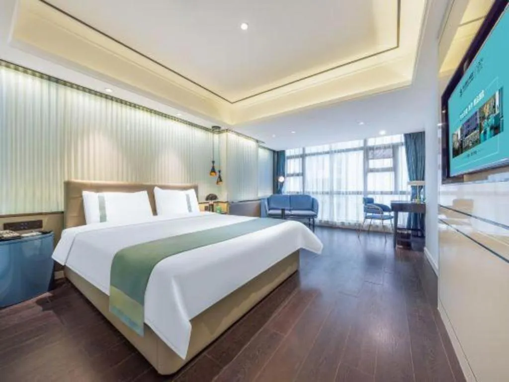 Bed in Xana Hotelle Wuhan Lingjiao Lake Wanda Plaza Branch