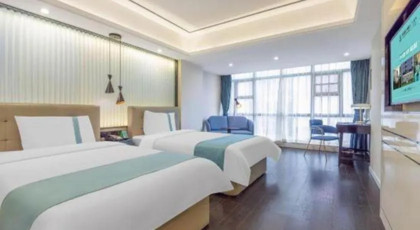 Bed in Xana Hotelle Wuhan Lingjiao Lake Wanda Plaza Branch